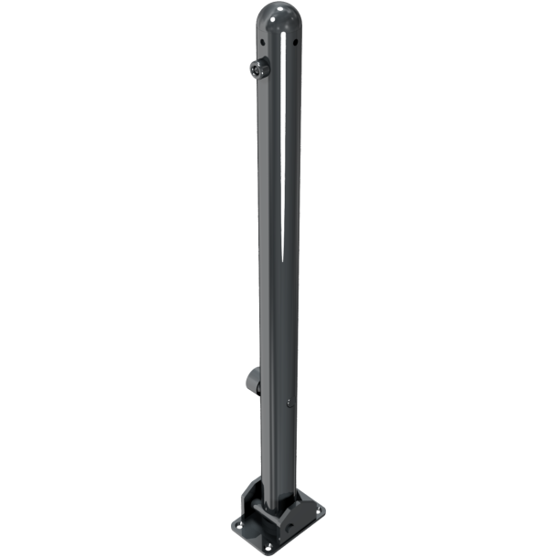 Ornamental bollard | Series 468B | � 60 mm | foldable, self-engaging lockto be fixed by plugs, with base plate 100 x 150 mm | with triangular locking mechanism acc. with DIN 3223 | without eyelet